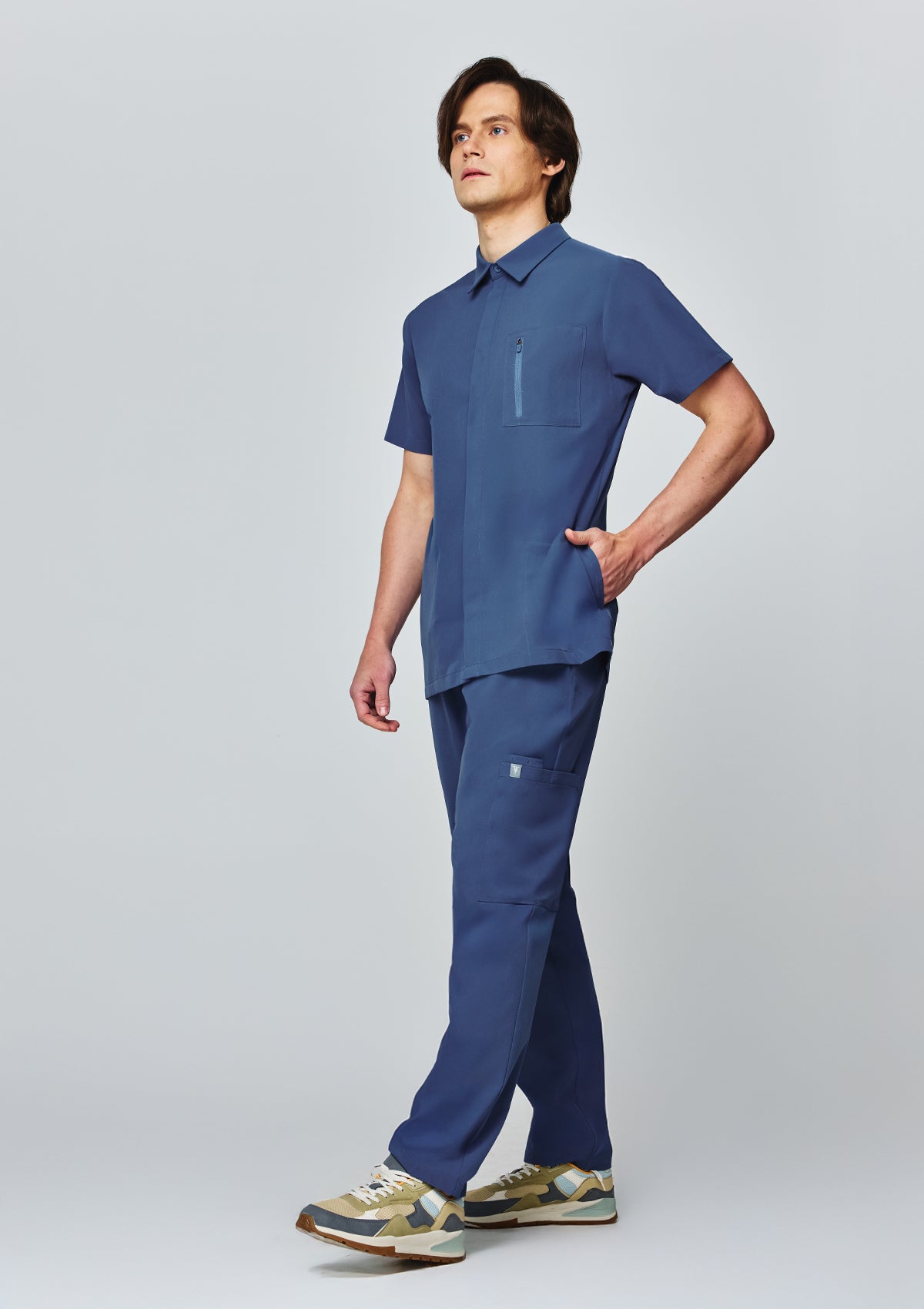 Polo MoveTech® Scrub Top Core+ - Men / Steel Blue
