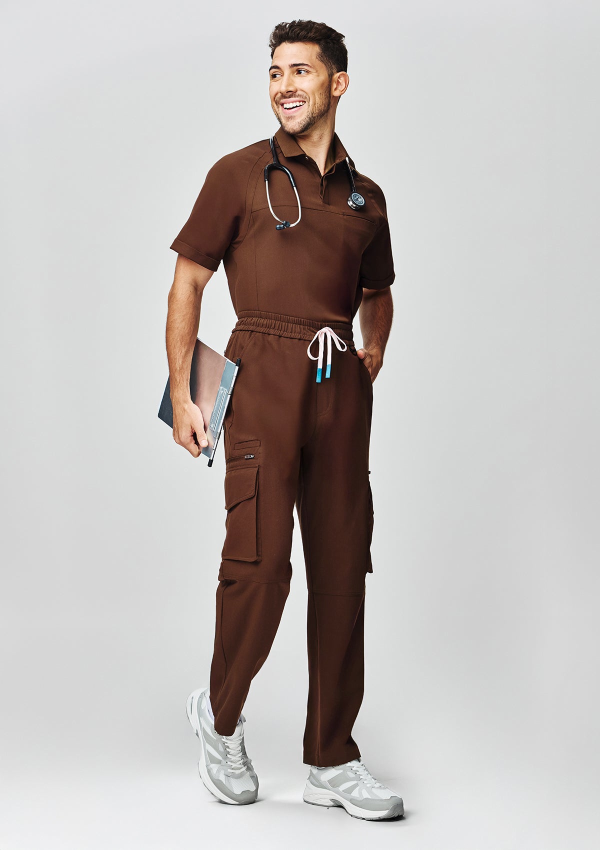 Straight Cut Utility Scrub Pants - Men / Dark Cacao