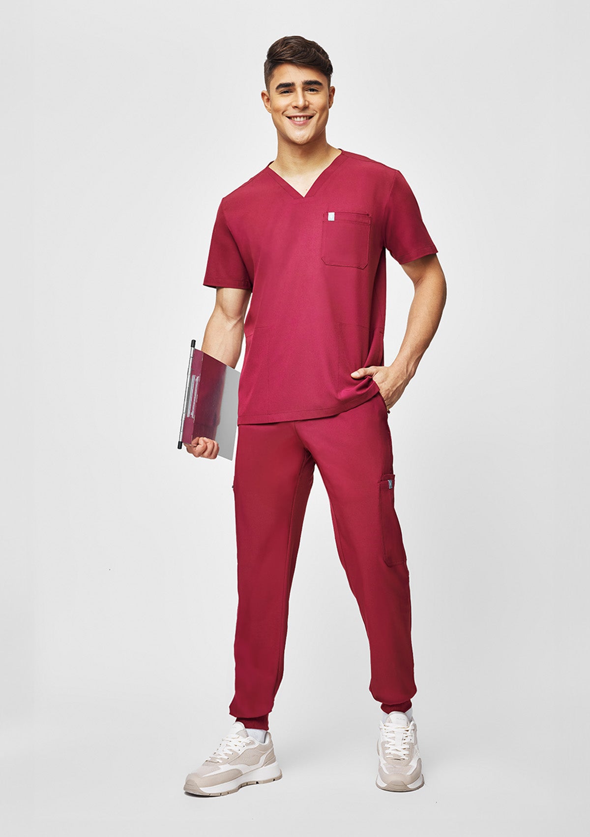 4-Pocket MoveTech® Scrub Top - Men / Garnet