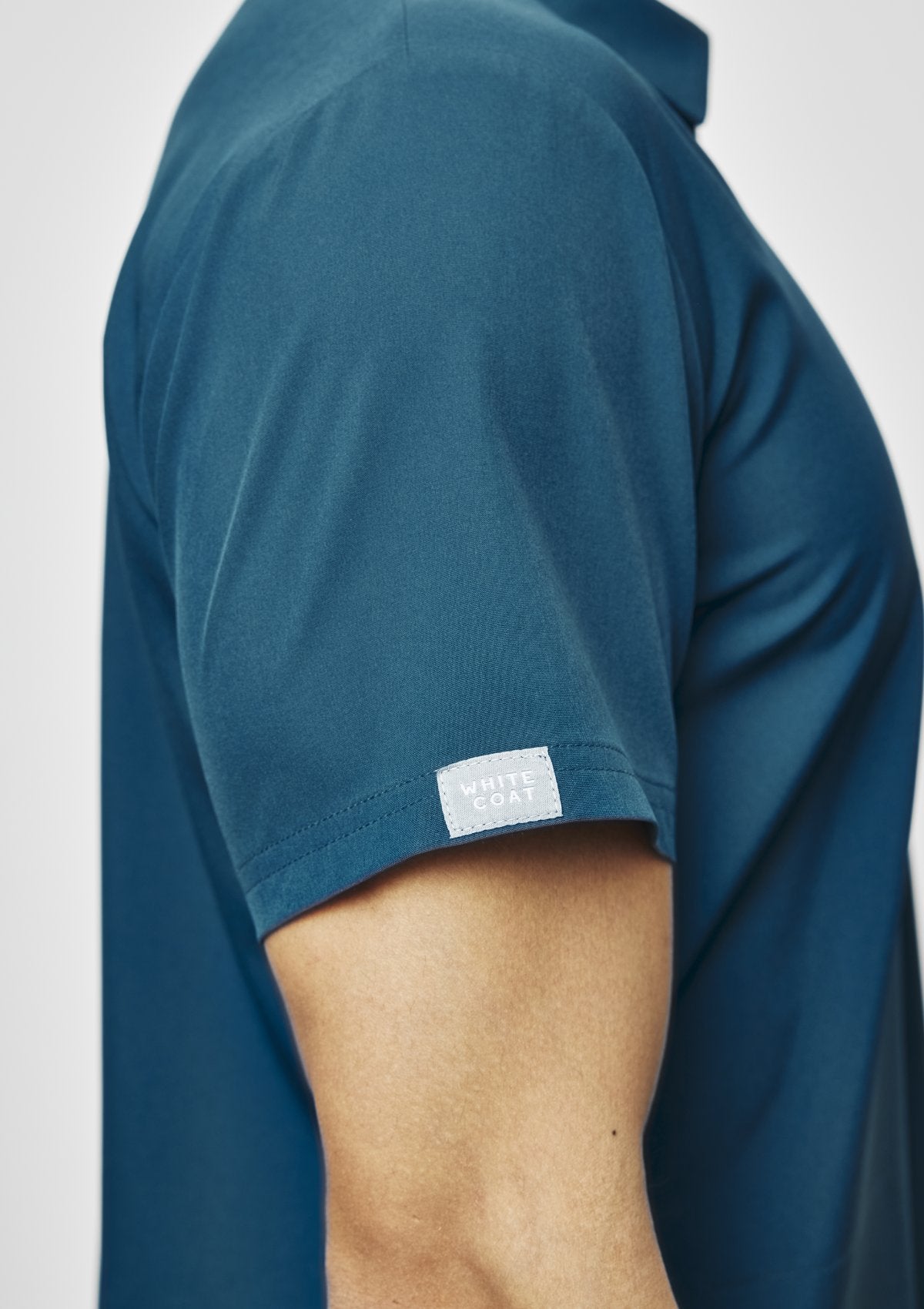 Zip-Up Polo MoveTech® Scrub Top - Men / Pacific Tide