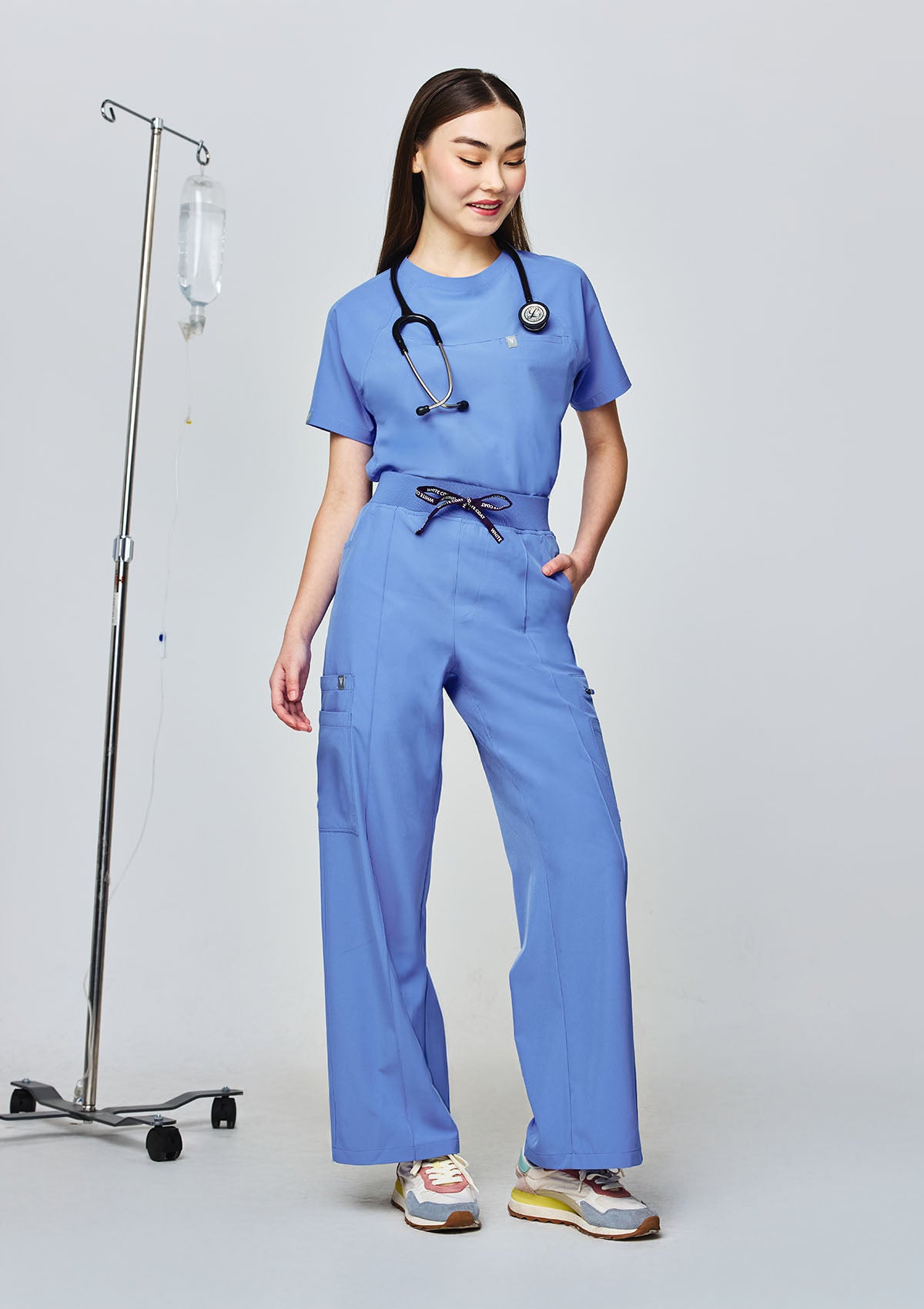 Wide Leg MoveTech® Scrub Pants Core+ - Women / Cool Ceil
