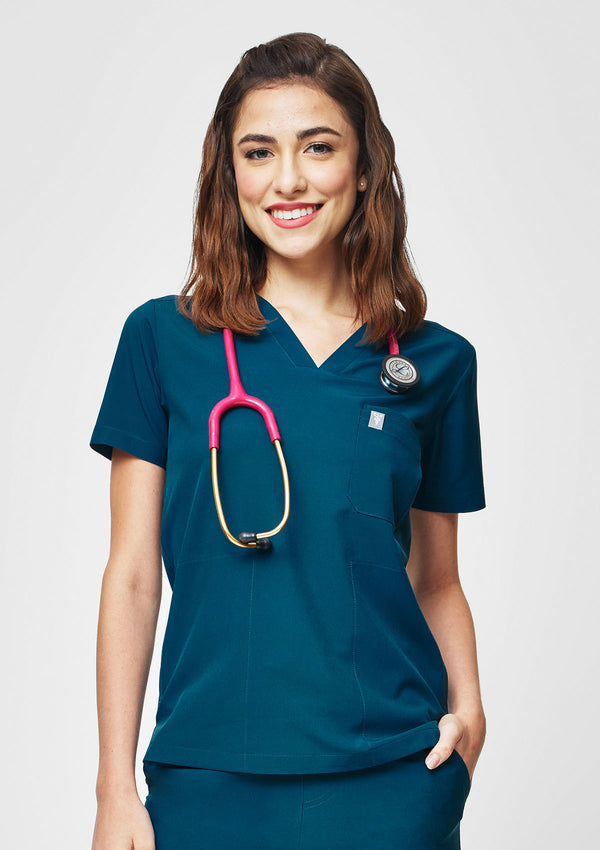 4-Pocket MoveTech® Scrub Top - Women / Pacific Tide