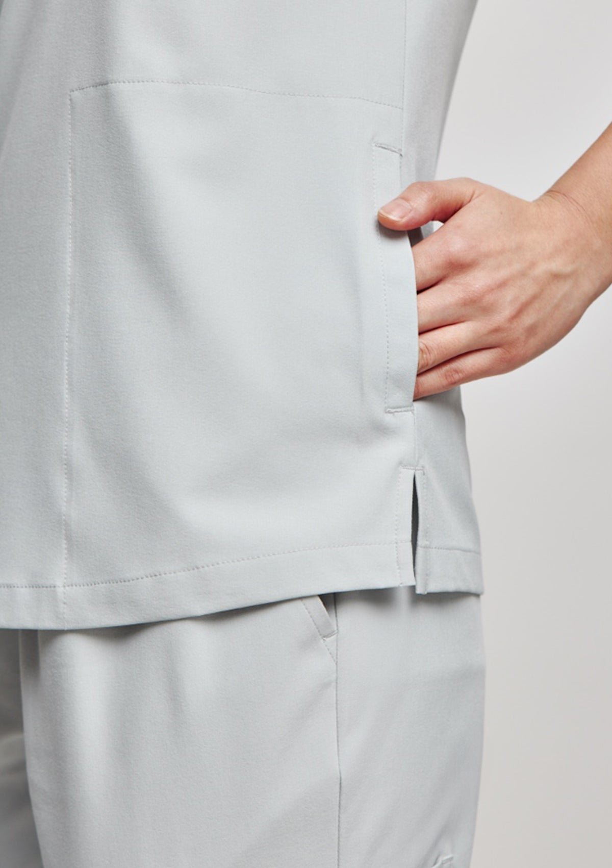 Zip-Up Polo MoveTech® Scrub Top - Women / Cool Grey