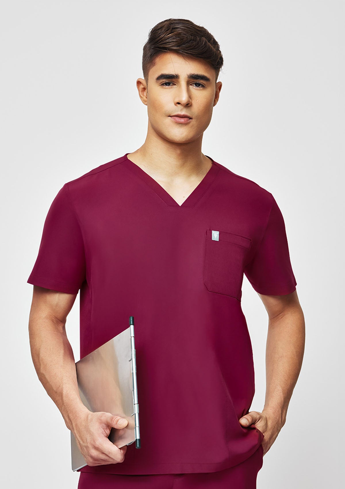 4-Pocket MoveTech® Scrub Top - Men / Garnet