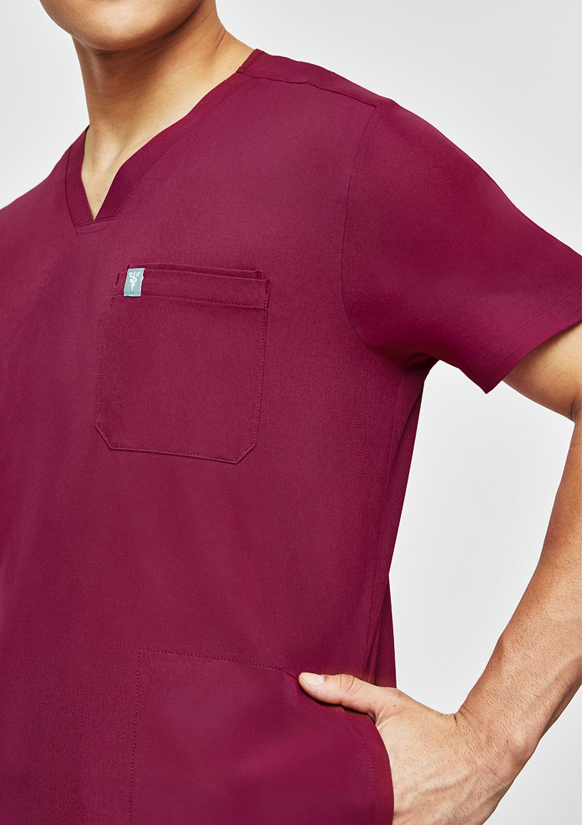 4-Pocket MoveTech® Scrub Top - Men / Garnet