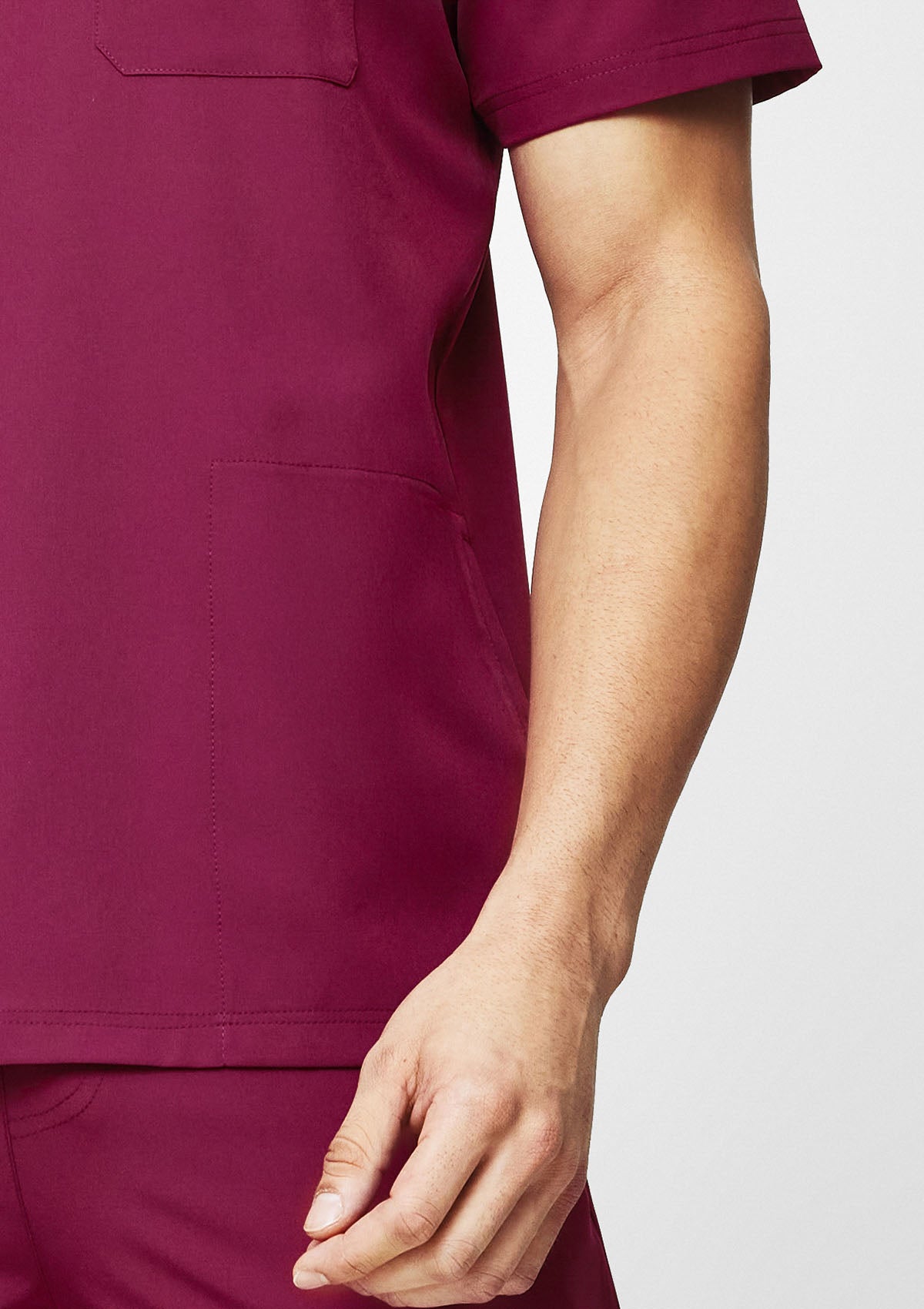 Zip-Up Polo MoveTech® Scrub Top - Men / Garnet