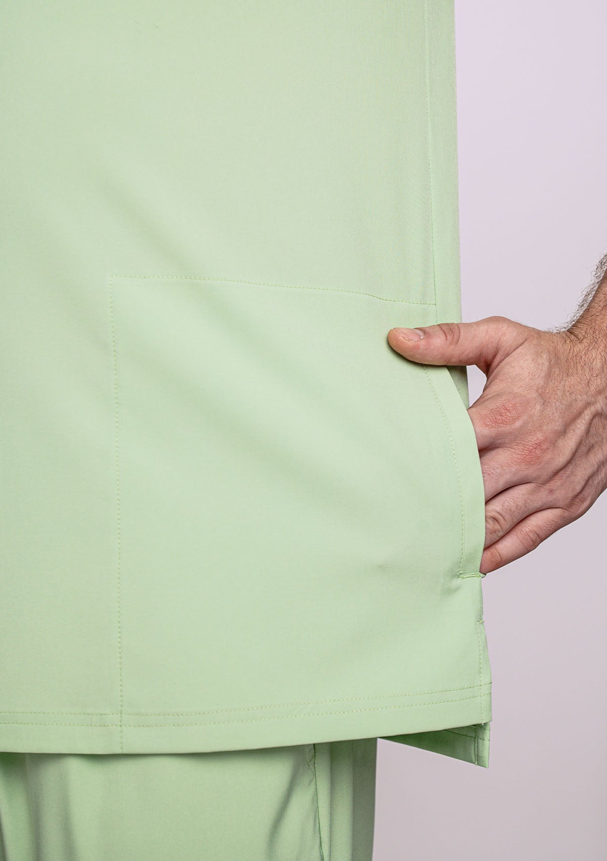 Zip-Up Polo MoveTech® Scrub Top - Men / Lime