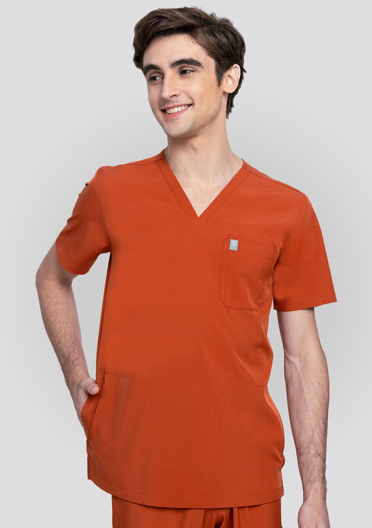 4-Pocket MoveTech® Scrub Top - Men / Terracotta