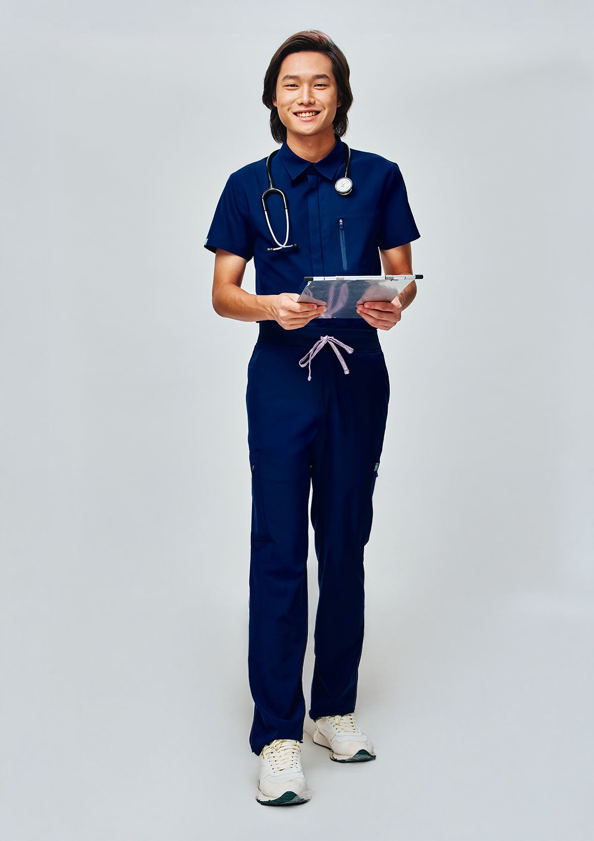 Ribbed Straight Cut MoveTech® Scrub Pants Core+ - Men / Navy