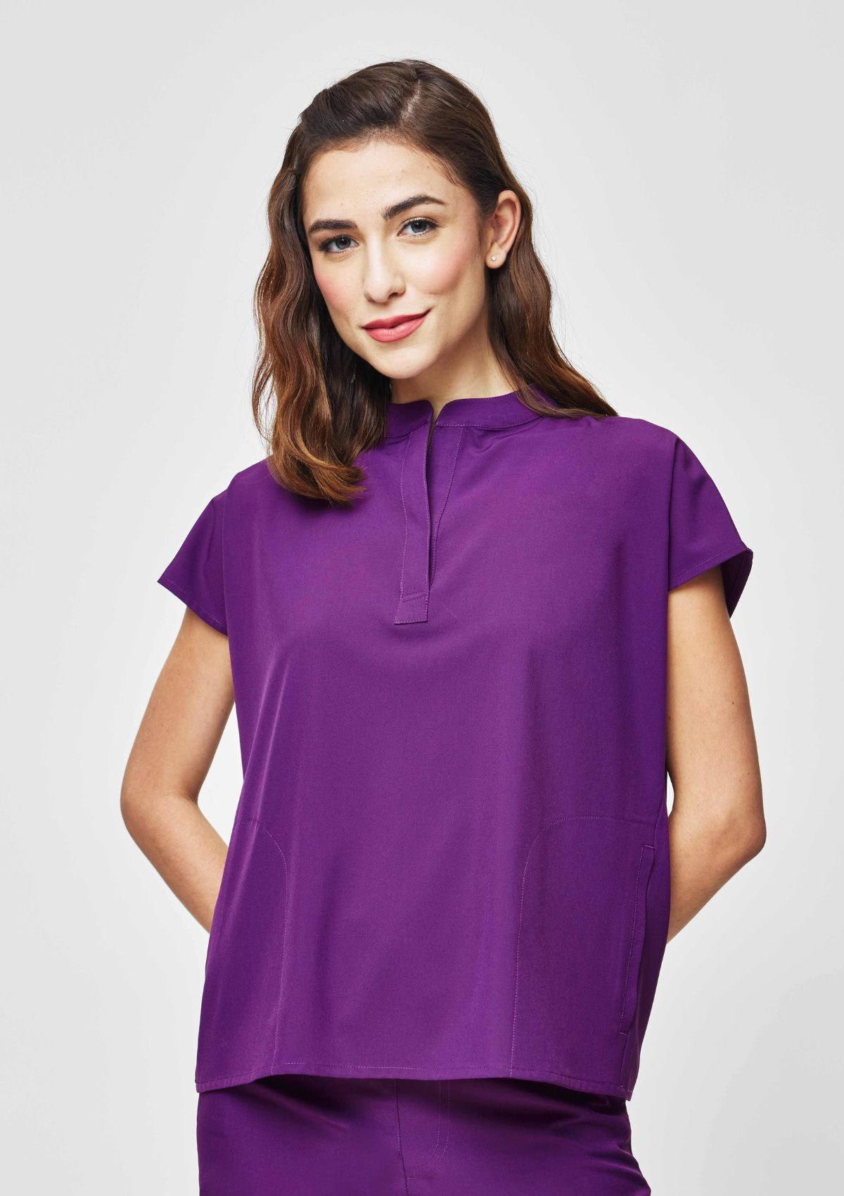 Mandarin MoveTech® Scrub Top - Women / Plum