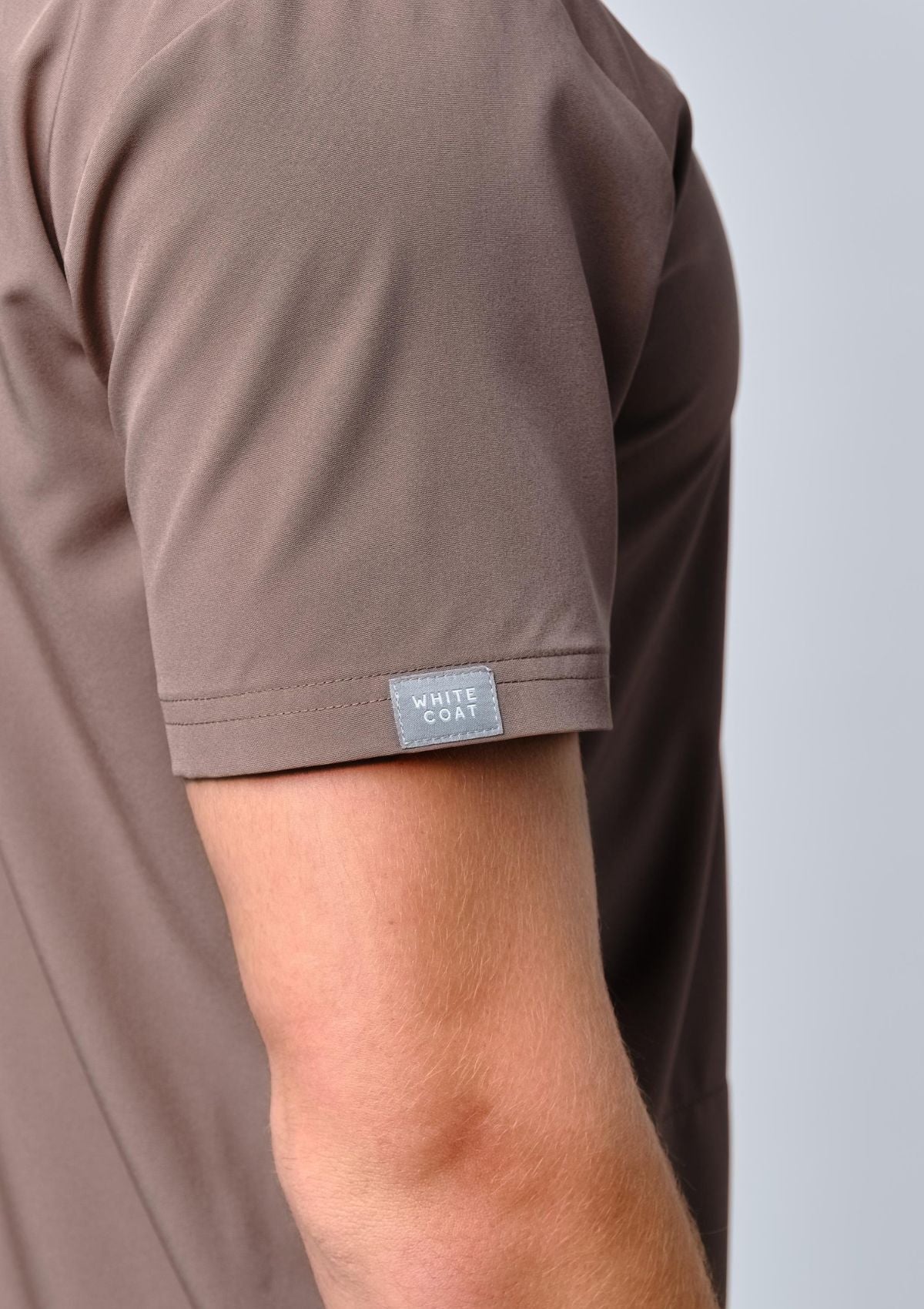 Zip-Up Polo MoveTech® Scrub Top - Men / Taupe