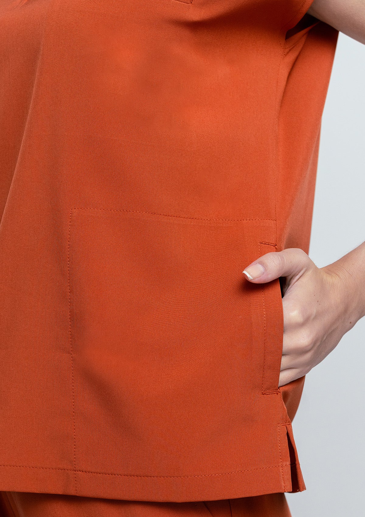 Zip-Up Polo MoveTech® Scrub Top - Women / Terracotta