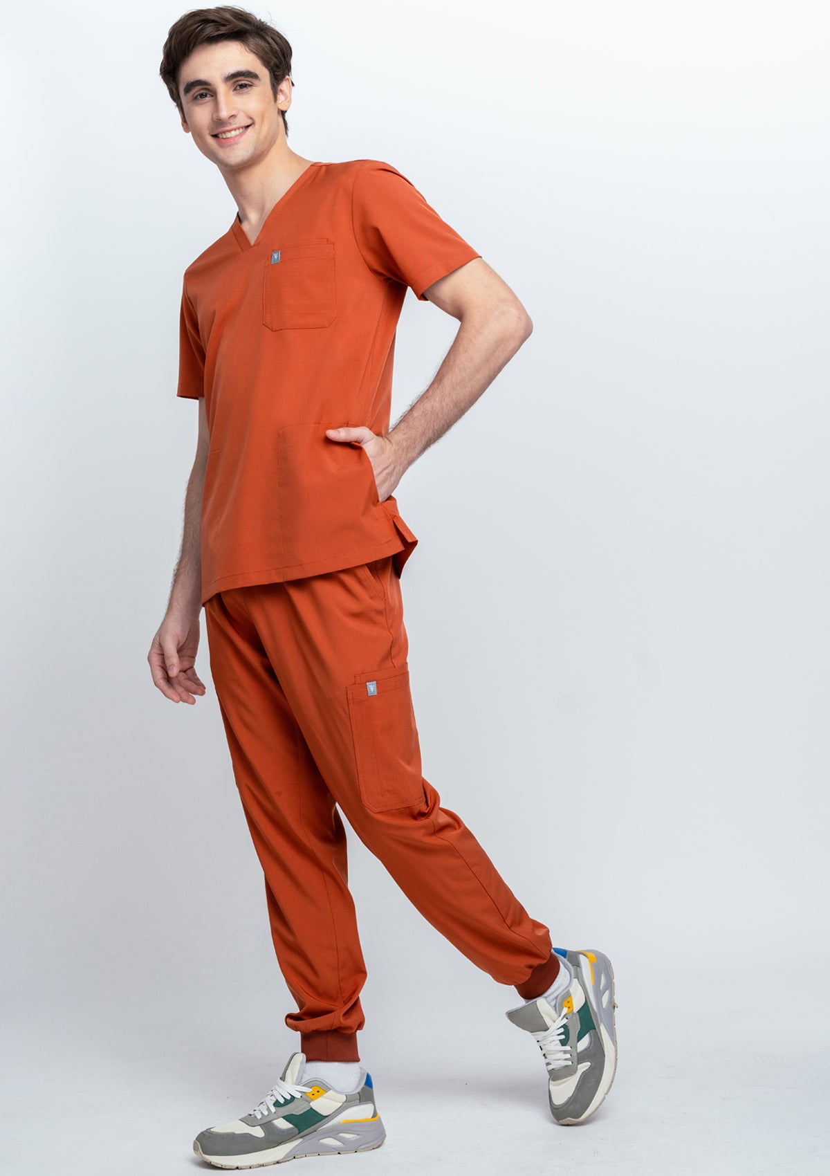 4-Pocket MoveTech® Scrub Top - Men / Terracotta