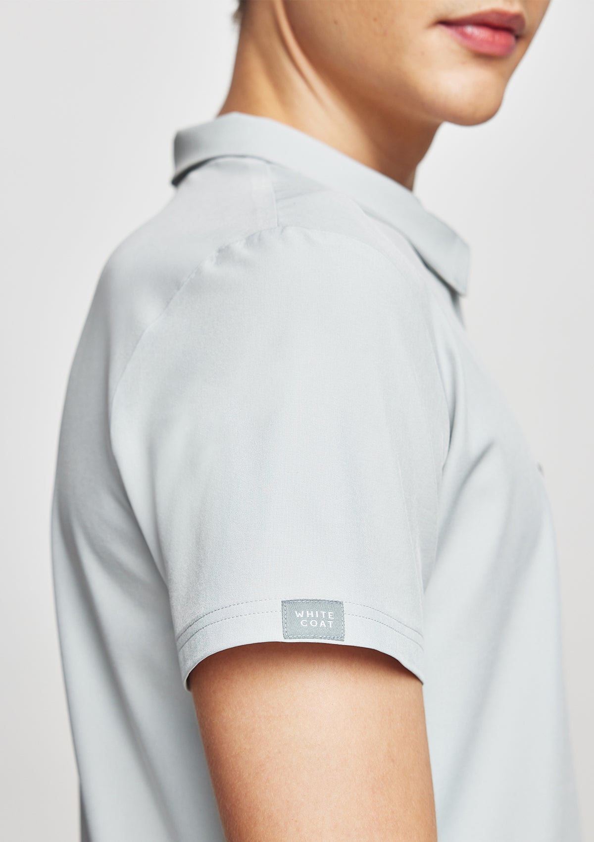 Zip-Up Polo MoveTech® Scrub Top - Men / Cool Grey