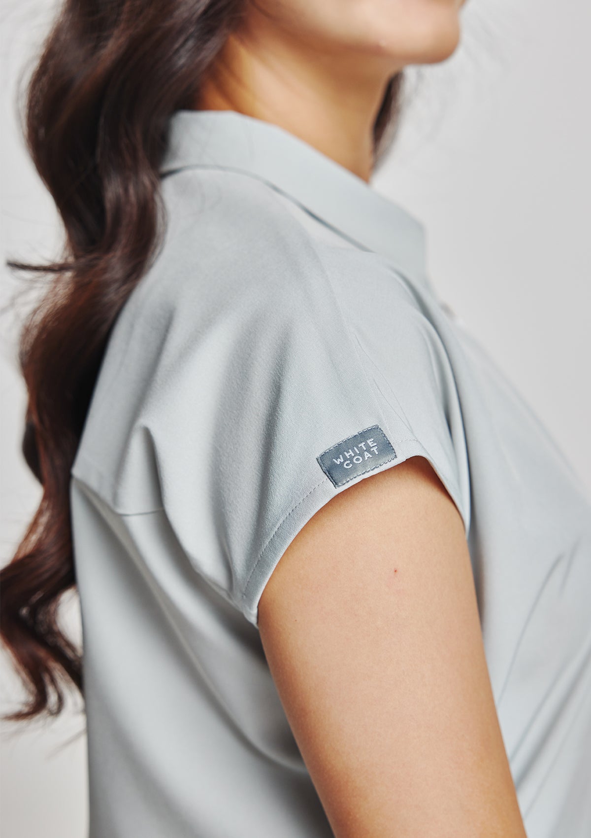 Zip-Up Polo MoveTech® Scrub Top - Women / Cool Grey