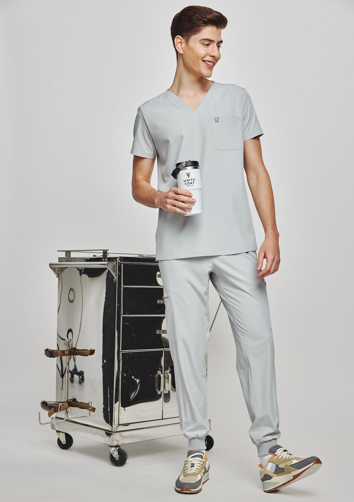 4-Pocket MoveTech® Scrub Top - Men / Cool Grey