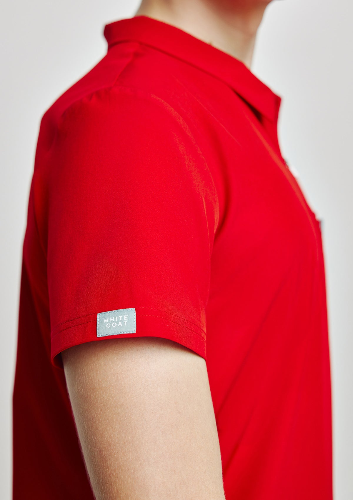 Zip-Up Polo MoveTech® Scrub Top - Men / Cherry Pop