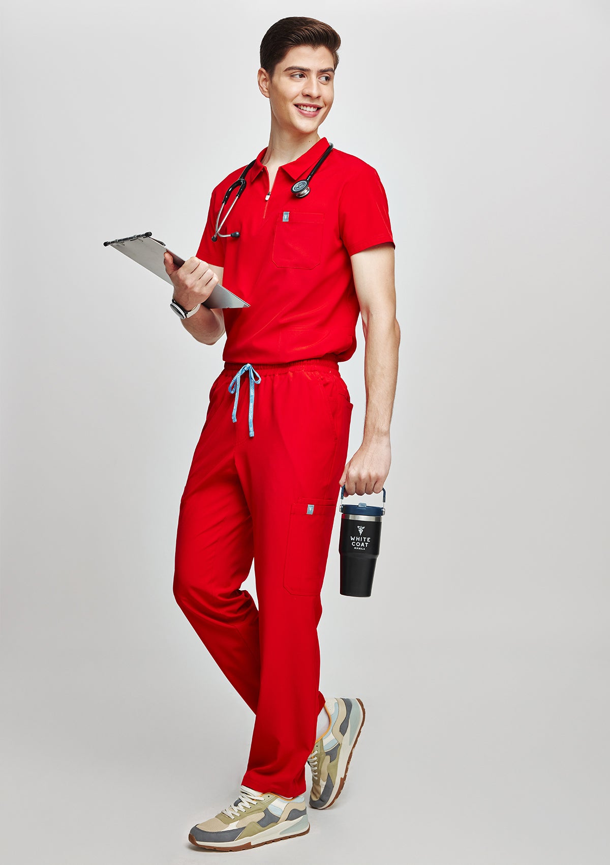 Straight Cut MoveTech® Scrub Pants - Men / Cherry Pop