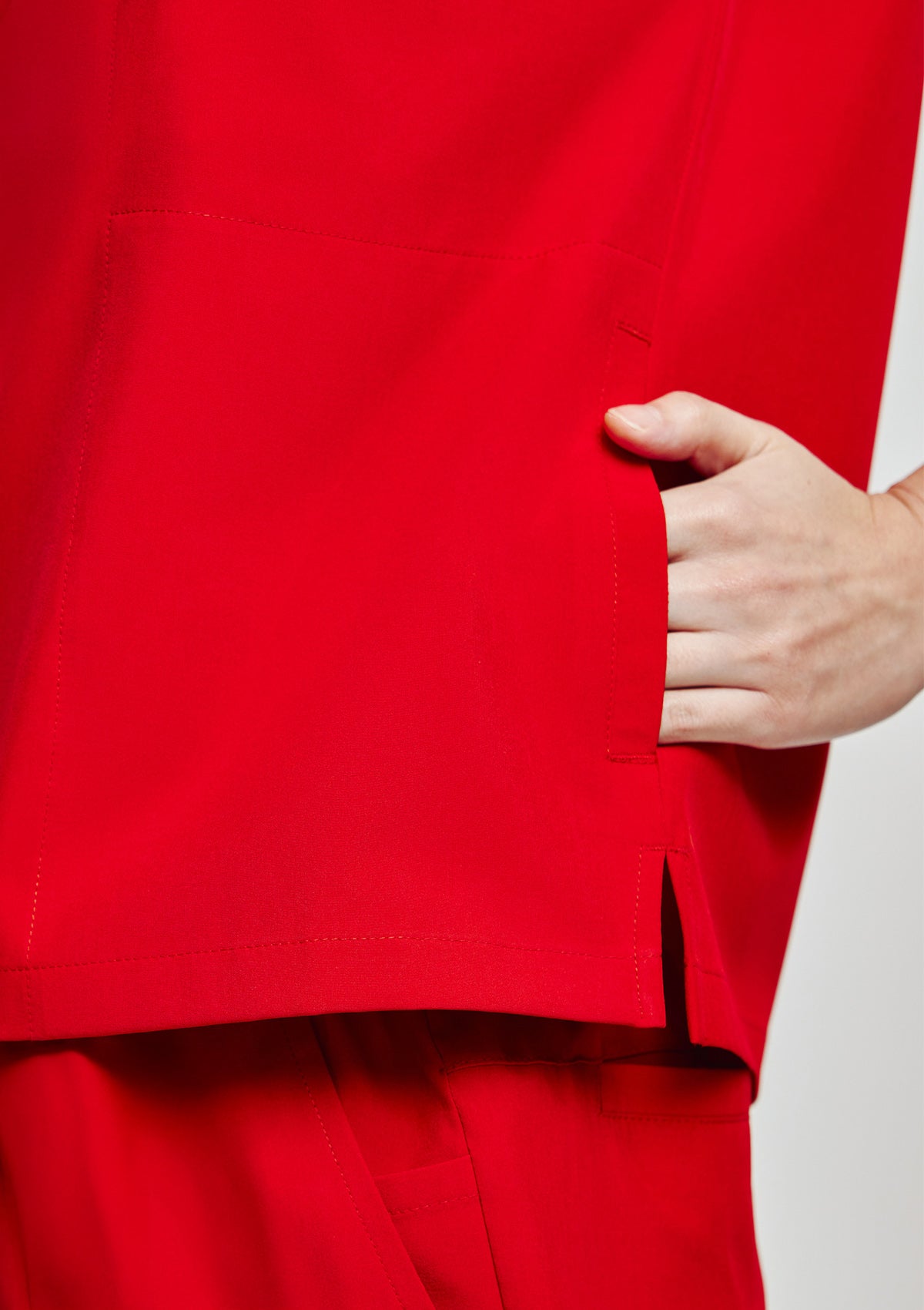 Zip-Up Polo MoveTech® Scrub Top - Women / Cherry Pop