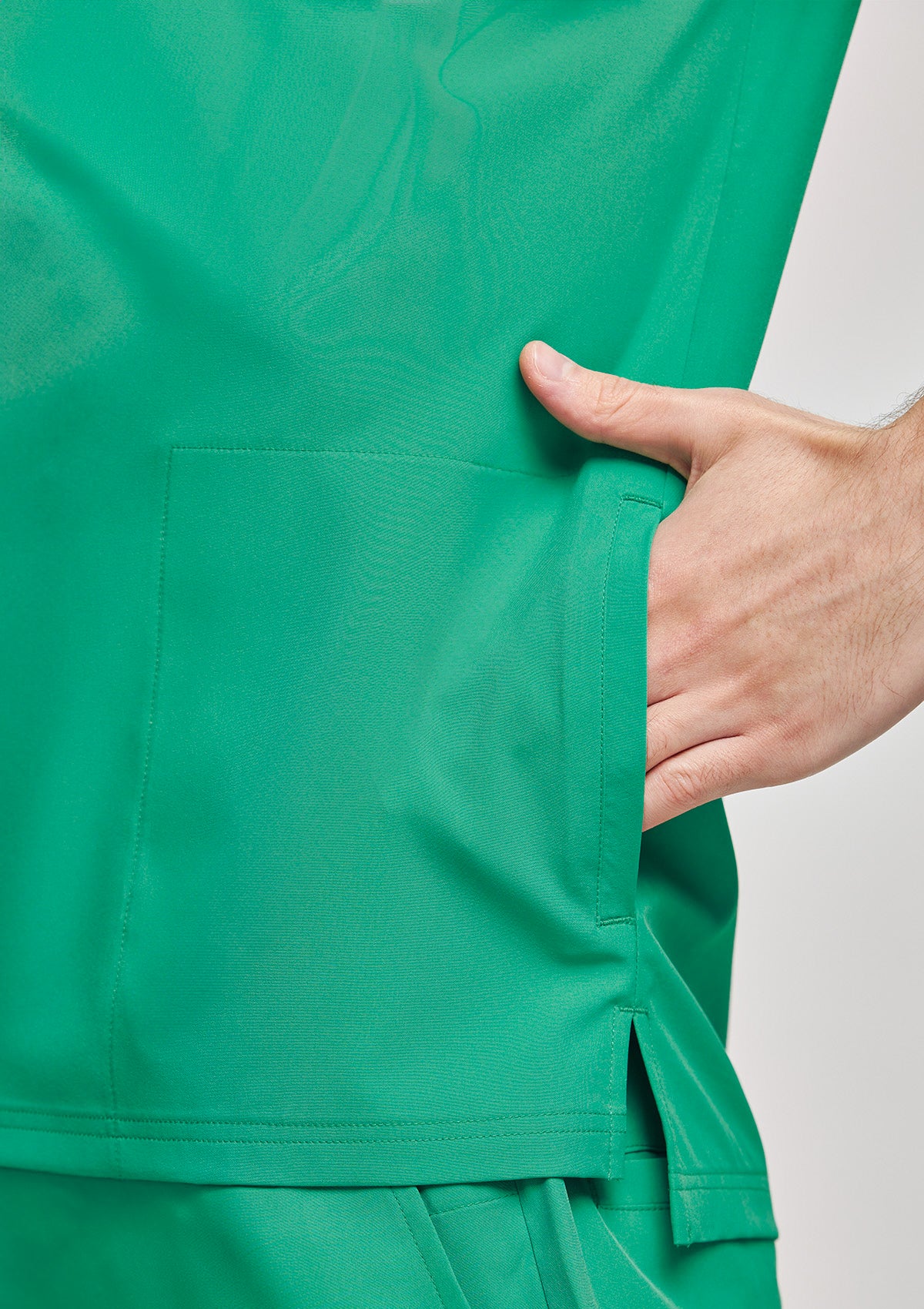 Zip-Up Polo MoveTech® Scrub Top - Men / Cactus