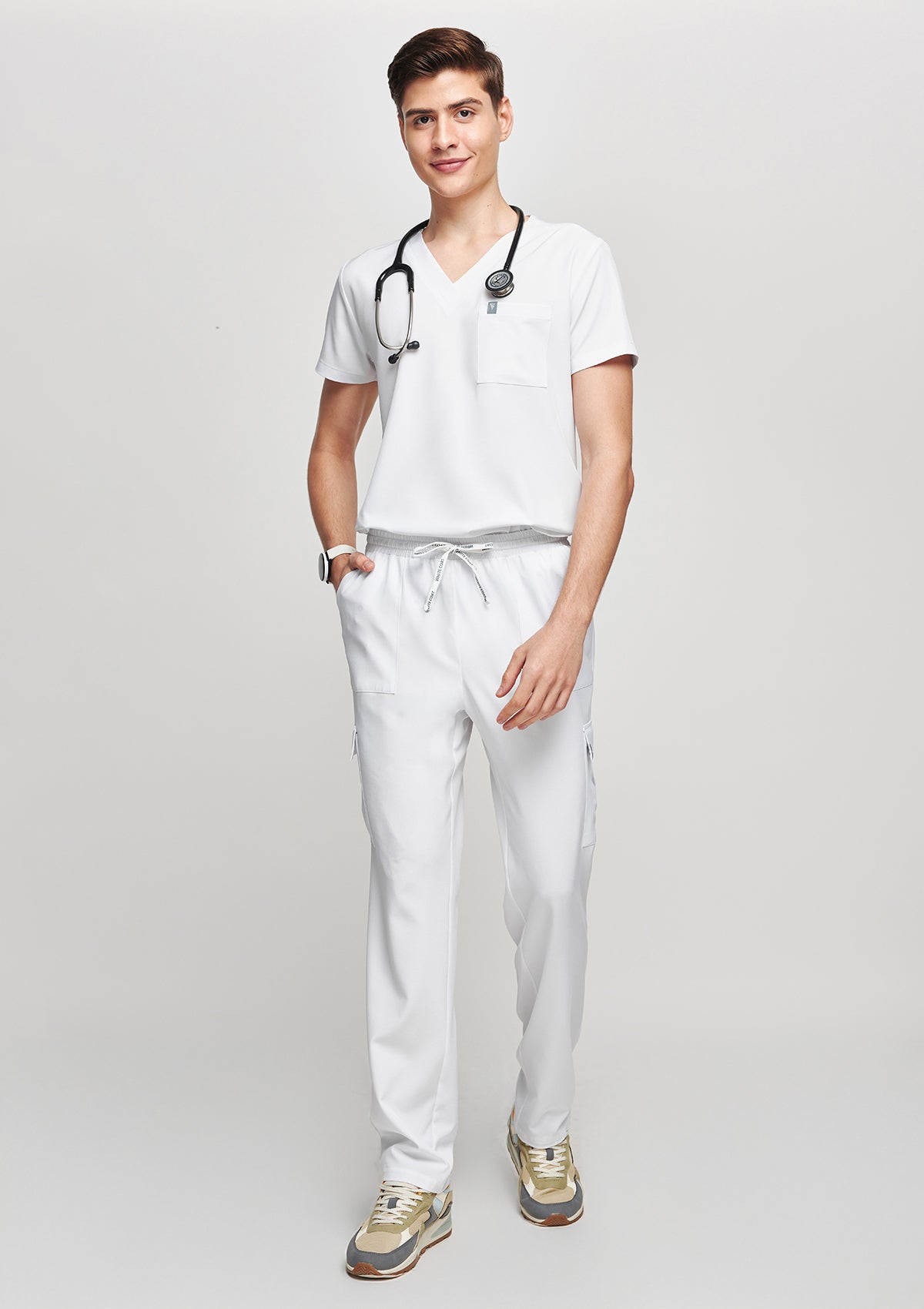 Straight Cut MoveTech® Scrub Pants - Men / Industrial White