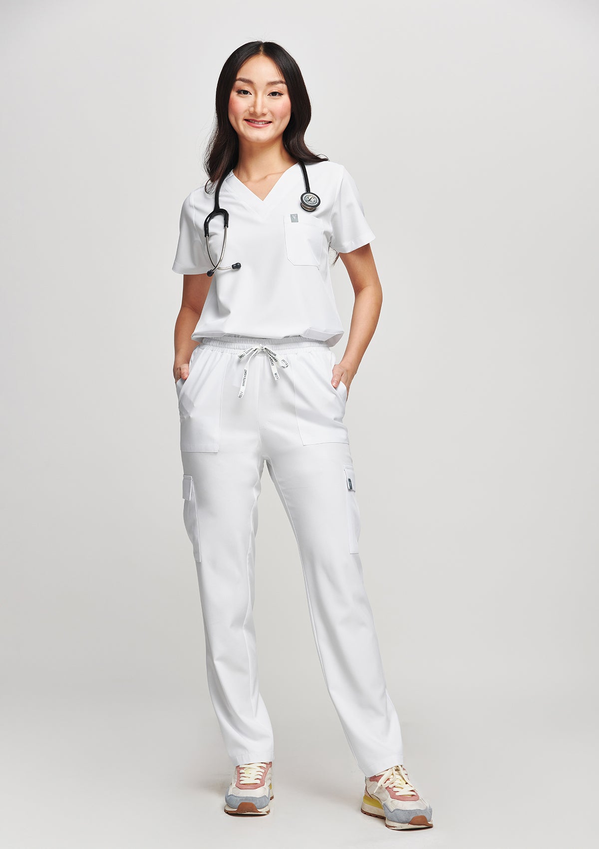 Straight Cut MoveTech® Scrub Pants - Women / Industrial White