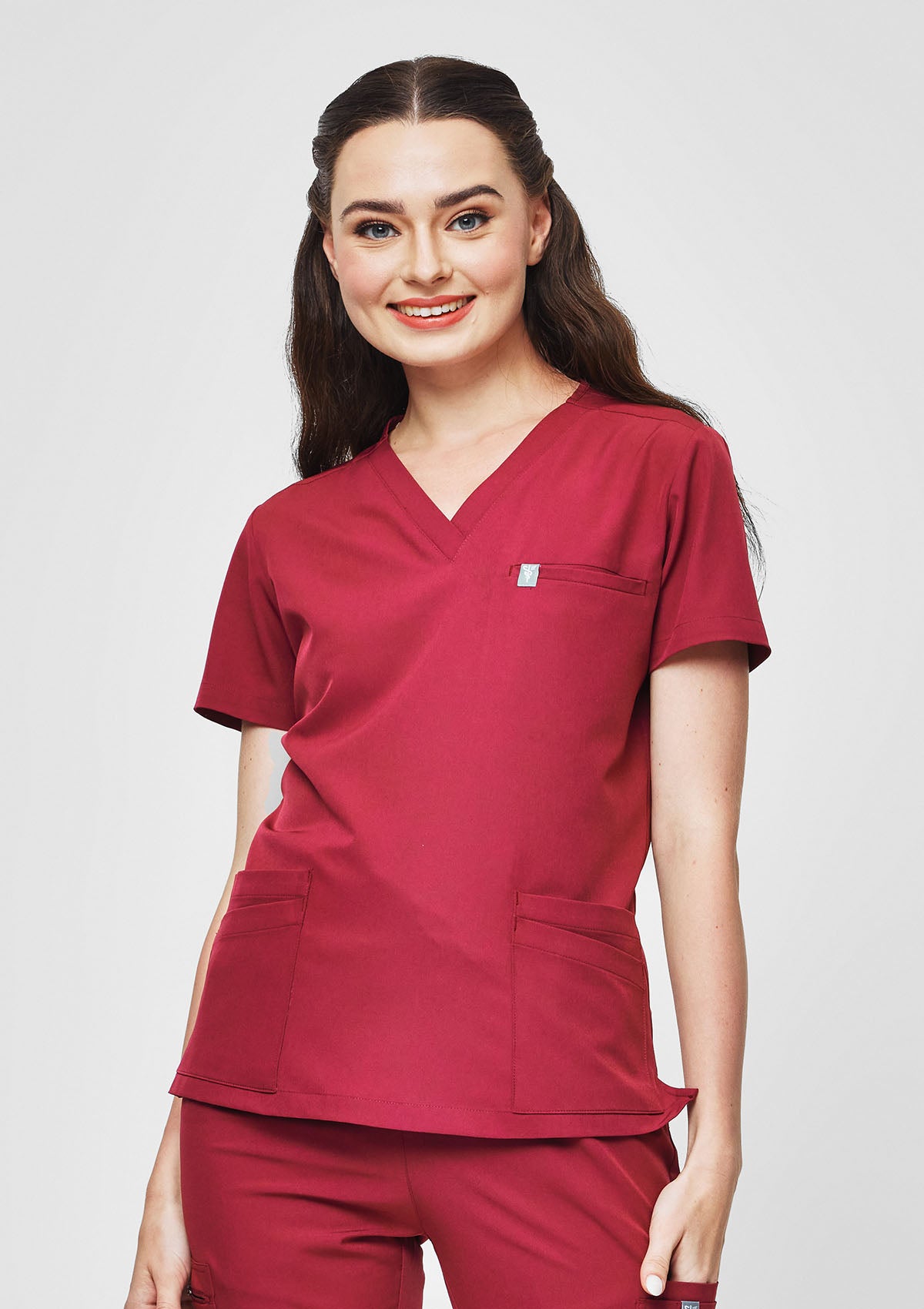 5-Pocket MoveTech® Scrub Top - Women / Garnet