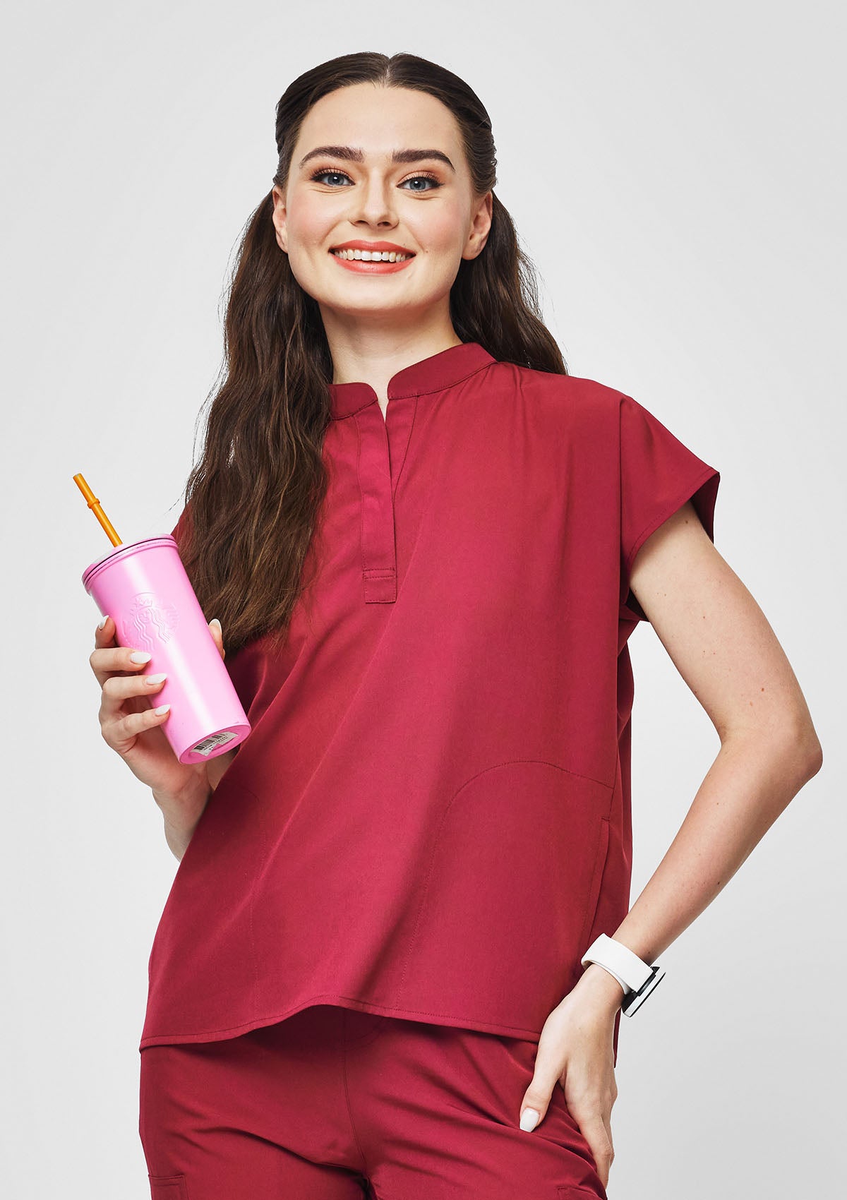 Mandarin MoveTech® Scrub Top - Women / Garnet