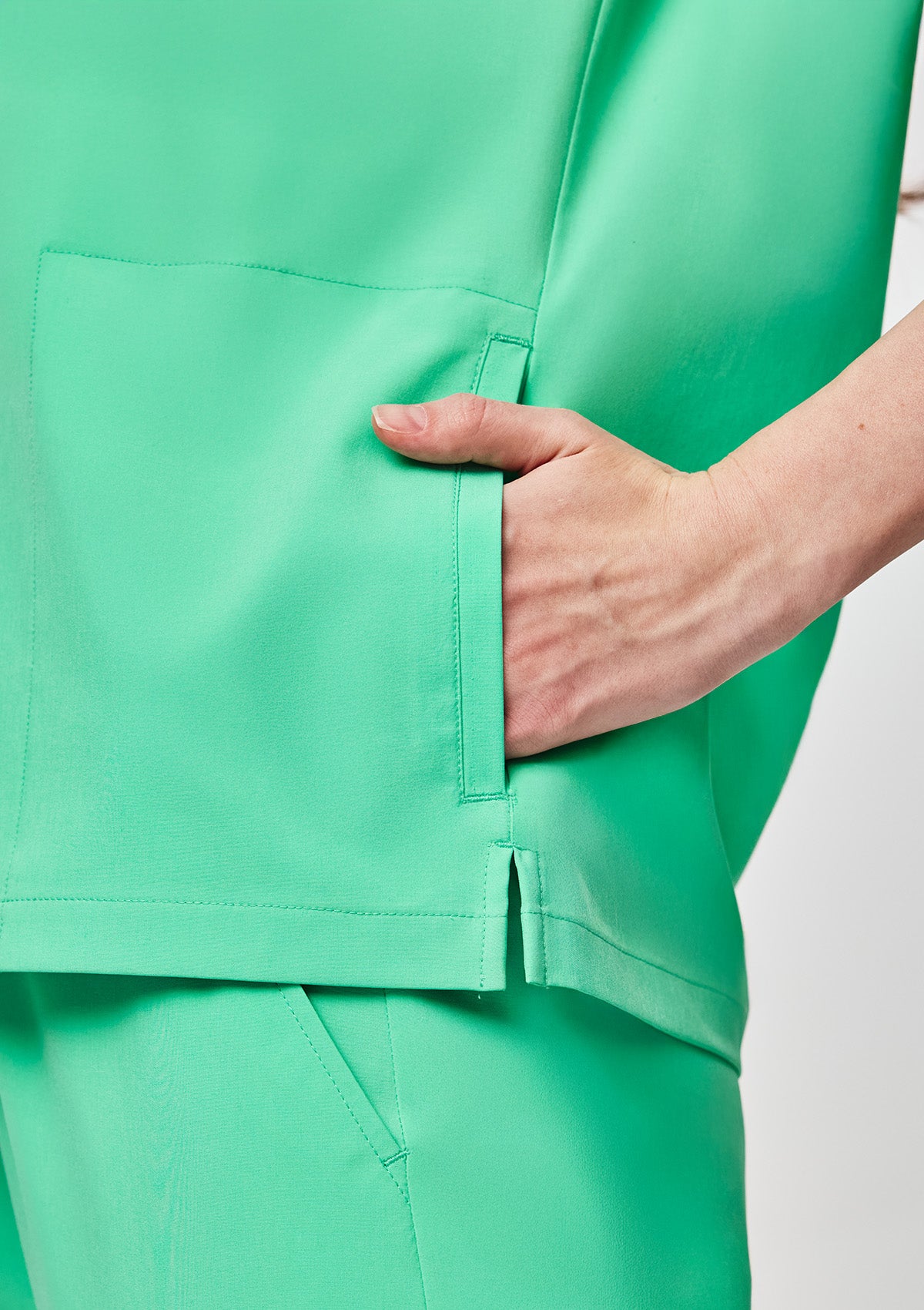 Zip Up Polo MoveTech® Scrub Top - Women / Cool Mint