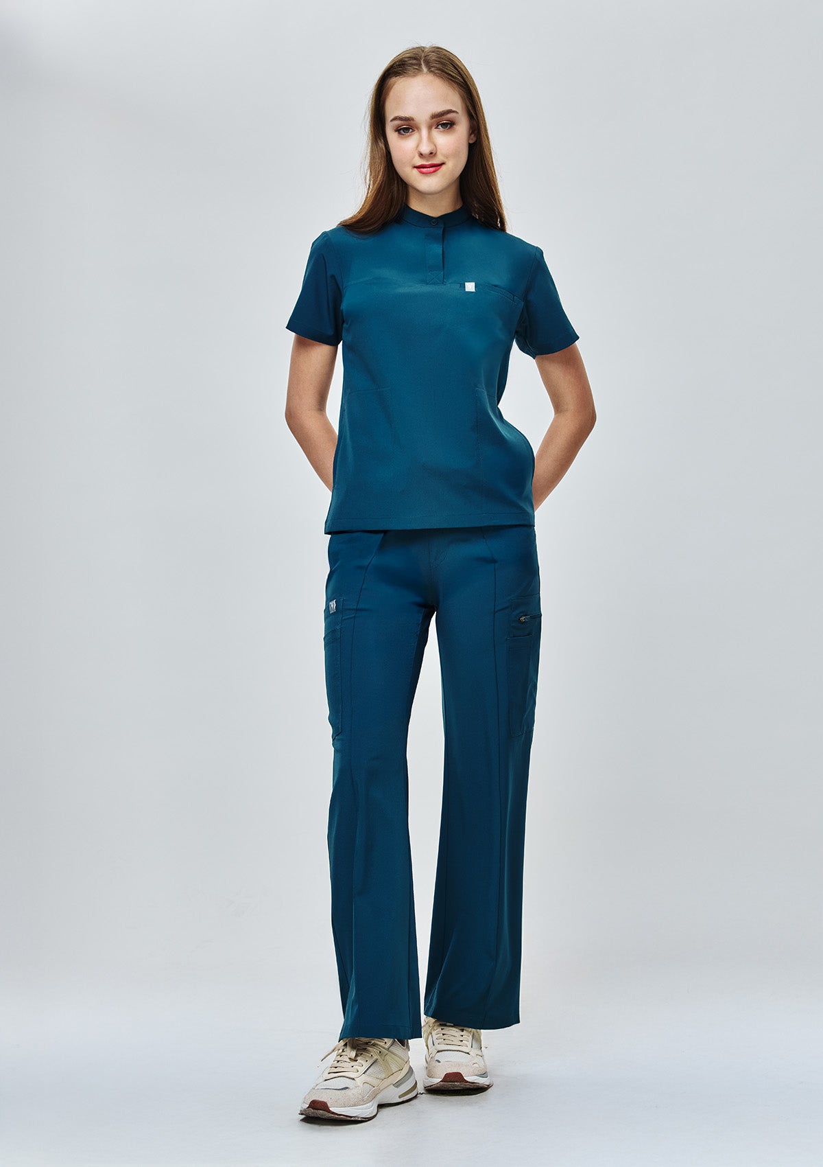 Band Collar MoveTech® Scrub Top Core+ - Women / Pacific Tide