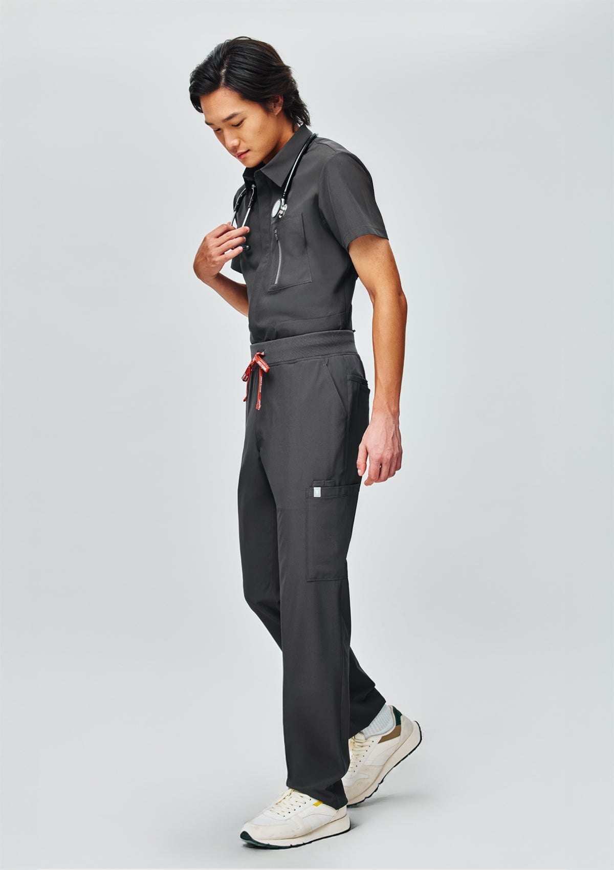 Ribbed Straight Cut MoveTech® Scrub Pants Core+ - Men / Graphite