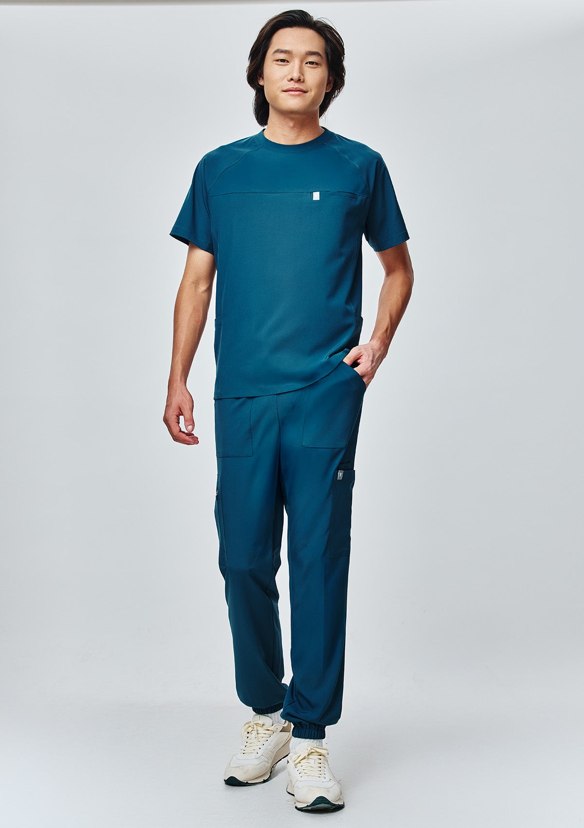 Round Neck MoveTech® Scrub Top Core+ - Men / Pacific Tide