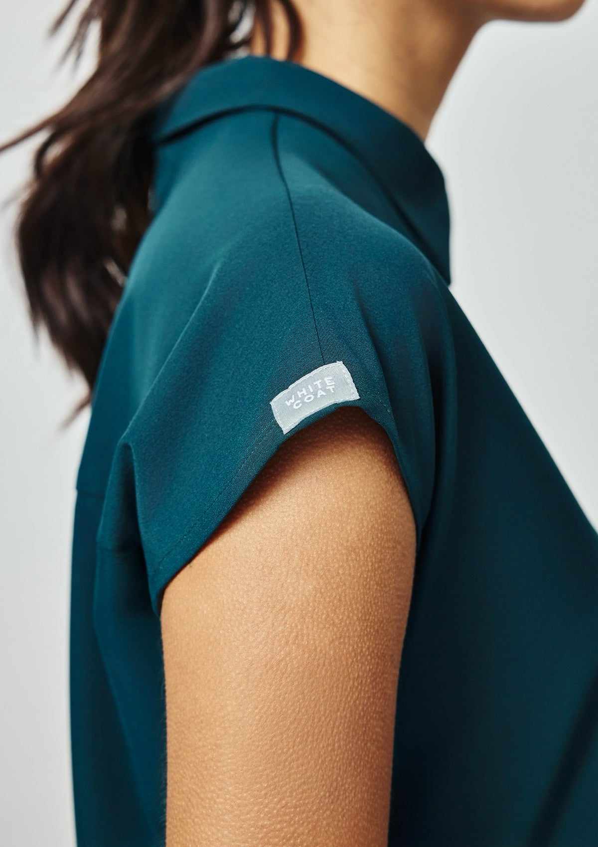 Zip-Up Polo MoveTech® Scrub Top - Women / Deep Teal