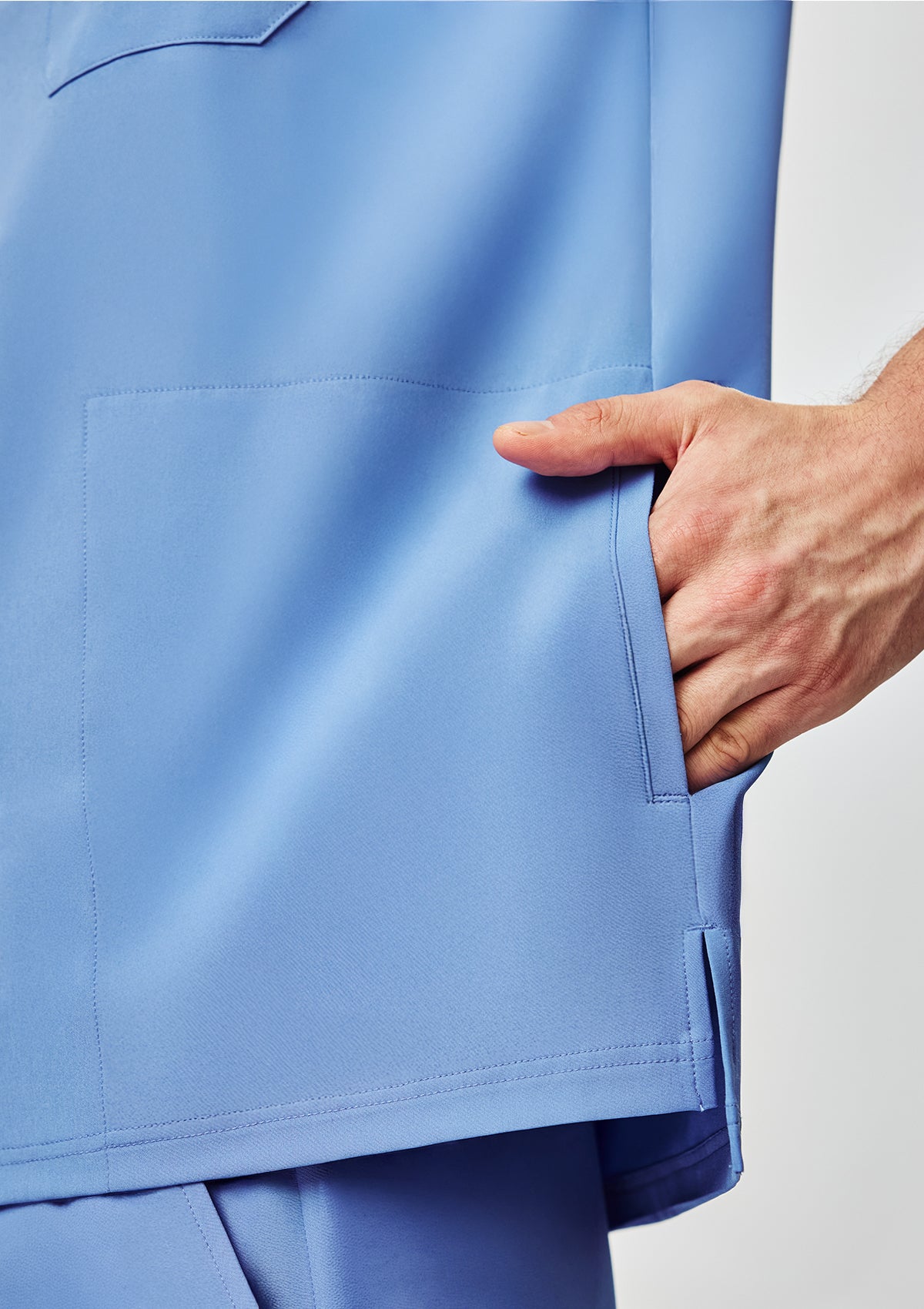 Zip-Up Polo MoveTech® Scrub Top - Men / Cool Ceil