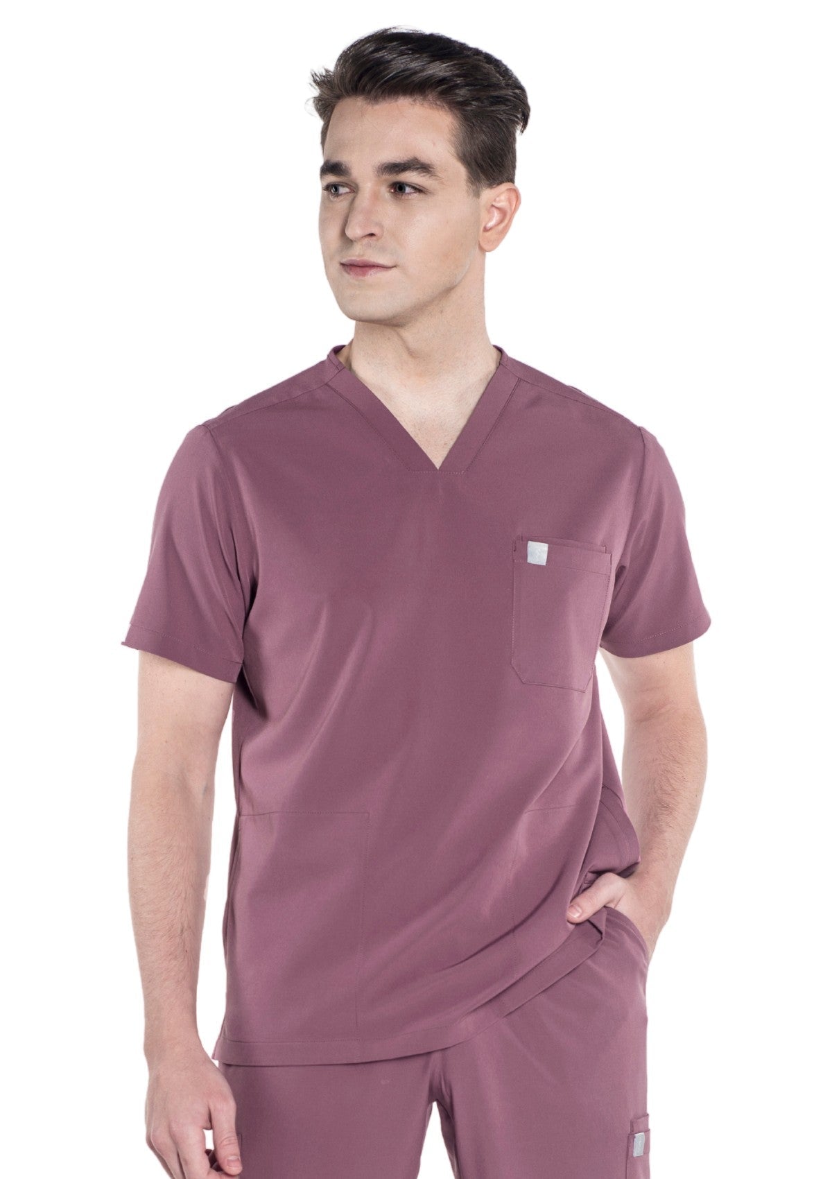 MoveTech® SCRUB SET SALE: 4-Pocket Top + Jogger Pants 2.0 - Men / Mauve