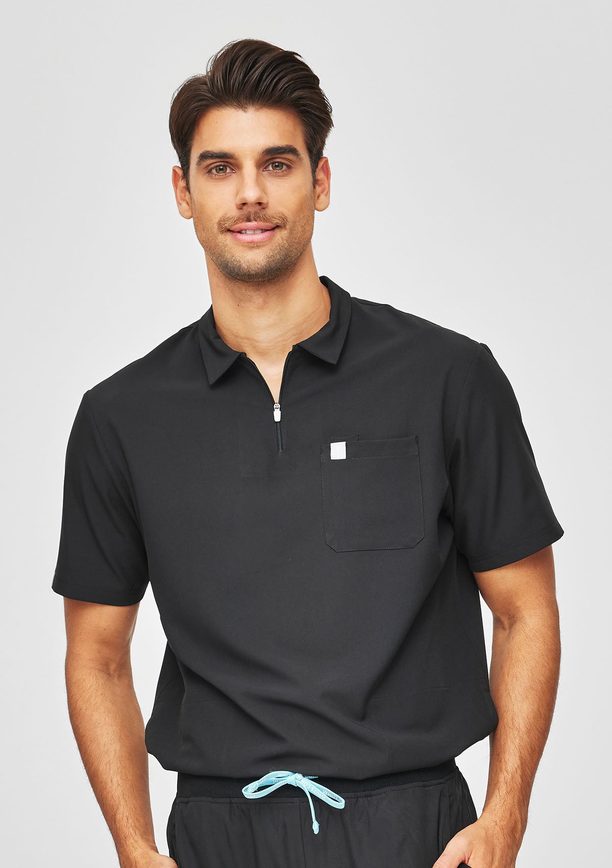 Zip-Up Polo MoveTech® Scrub Top 2.0 - Men / So Black