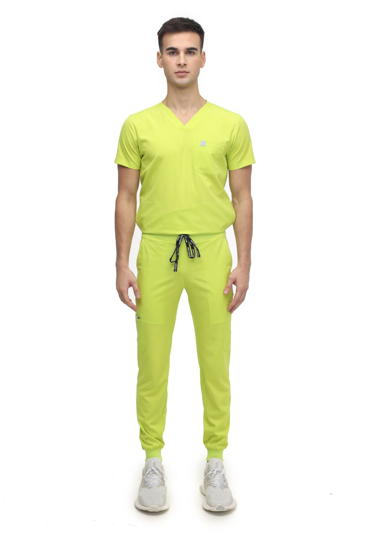 MoveTech® SCRUB SET SALE: 4-Pocket Top + Jogger Pants 2.0 - Men / Atomic Yellow