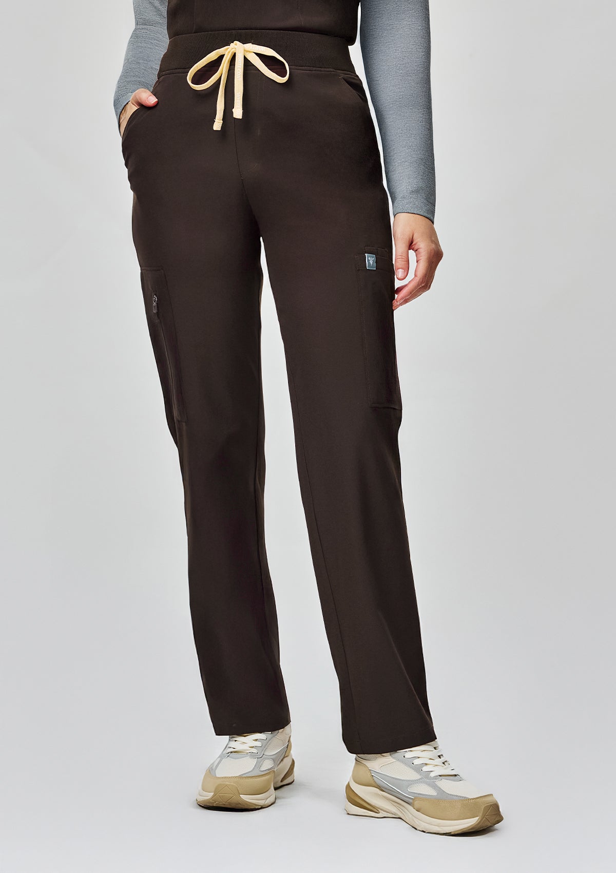Ribbed Straight Cut MoveTech® Scrub Pants Core+ - Women / Espresso
