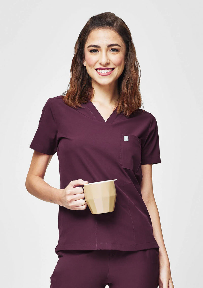4-Pocket MoveTech® Scrub Top - Women / Merlot