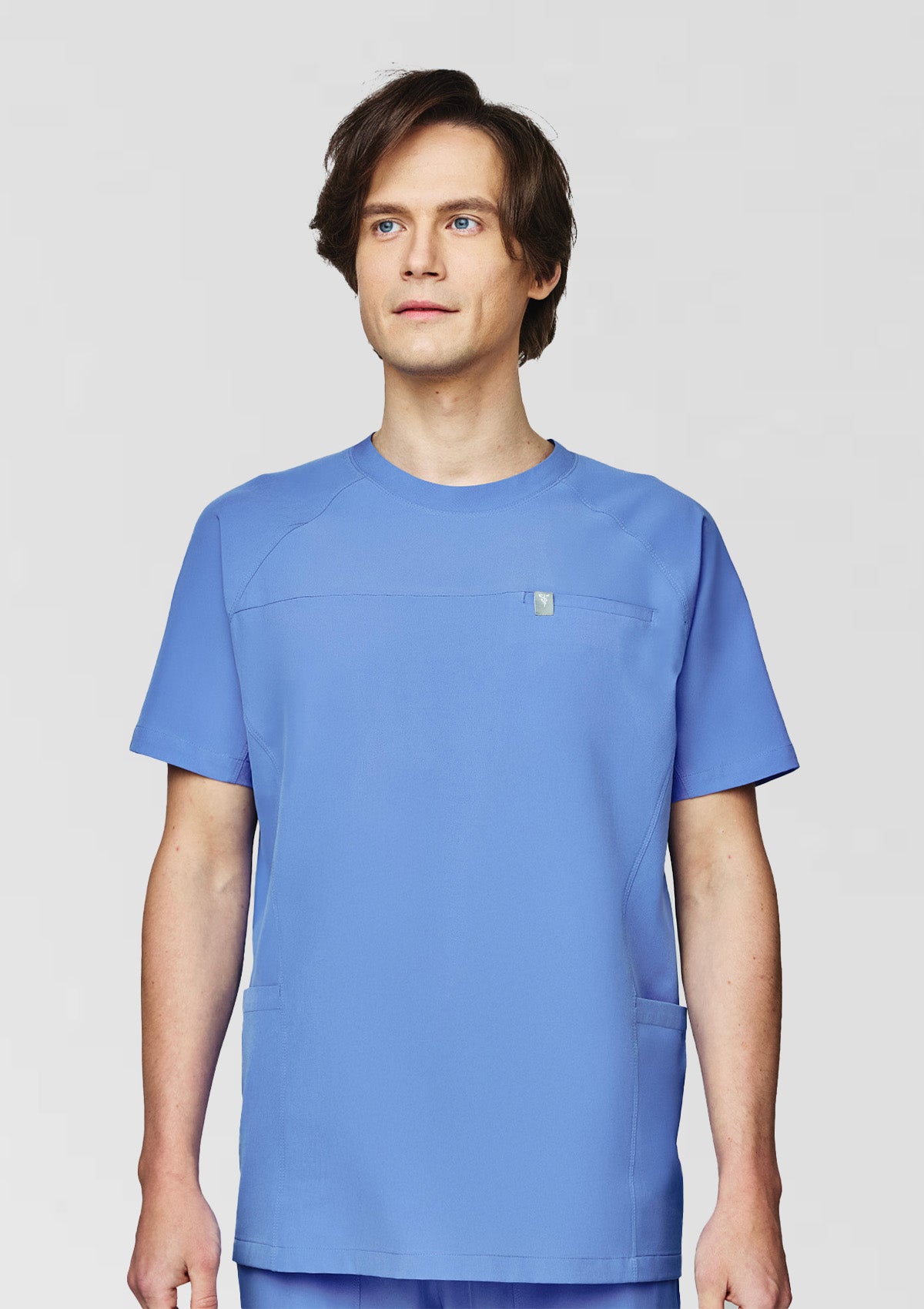 Round Neck MoveTech® Scrub Top Core+- Men / Cool Ceil