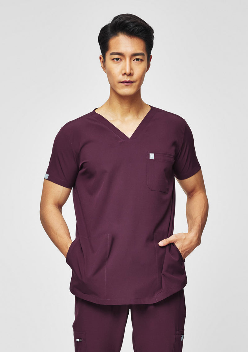 4-Pocket MoveTech® Scrub Top - Men / Merlot
