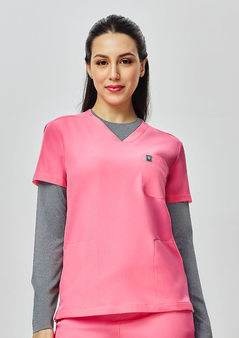 4-Pocket MoveTech® Scrub Top - Women / Hyper Pink