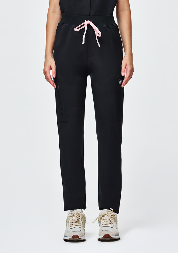 Ribbed Straight Cut MoveTech® Scrub Pants Core+ - Women / So Black
