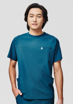 Round Neck MoveTech® Scrub Top Core+ - Men / Pacific Tide