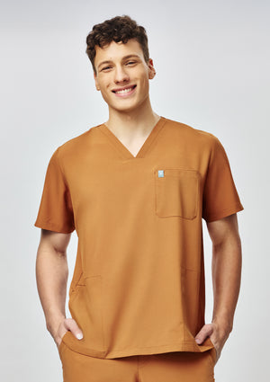 4-Pocket MoveTech® Scrub Top - Men / Caramel