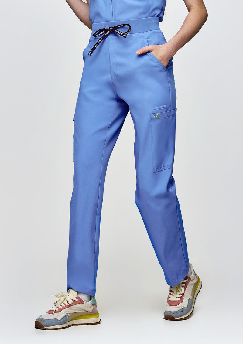 Ribbed Straight Cut MoveTech® Scrub Pants Core+ - Women / Cool Ceil