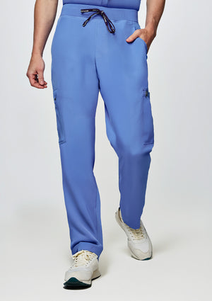 Ribbed Straight Cut MoveTech® Scrub Pants Core+ - Men / Cool Ceil