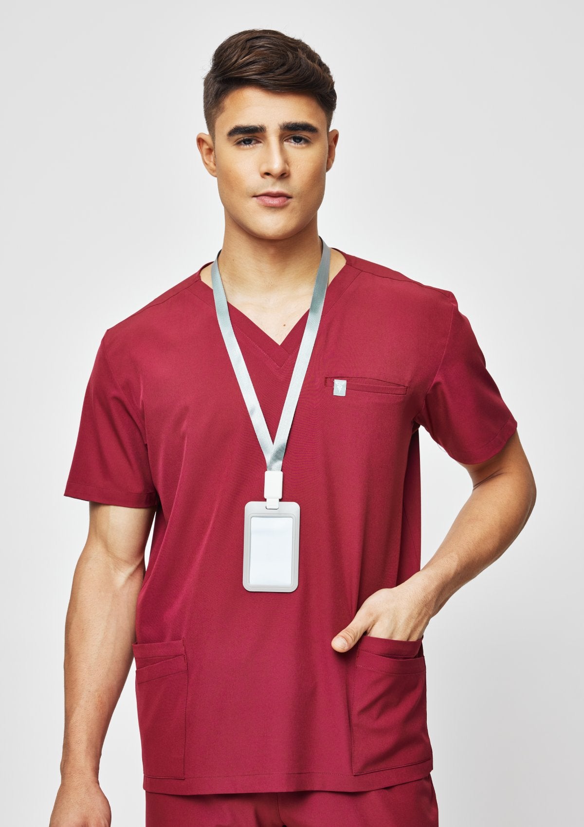 5-Pocket MoveTech® Scrub Top - Men / Garnet