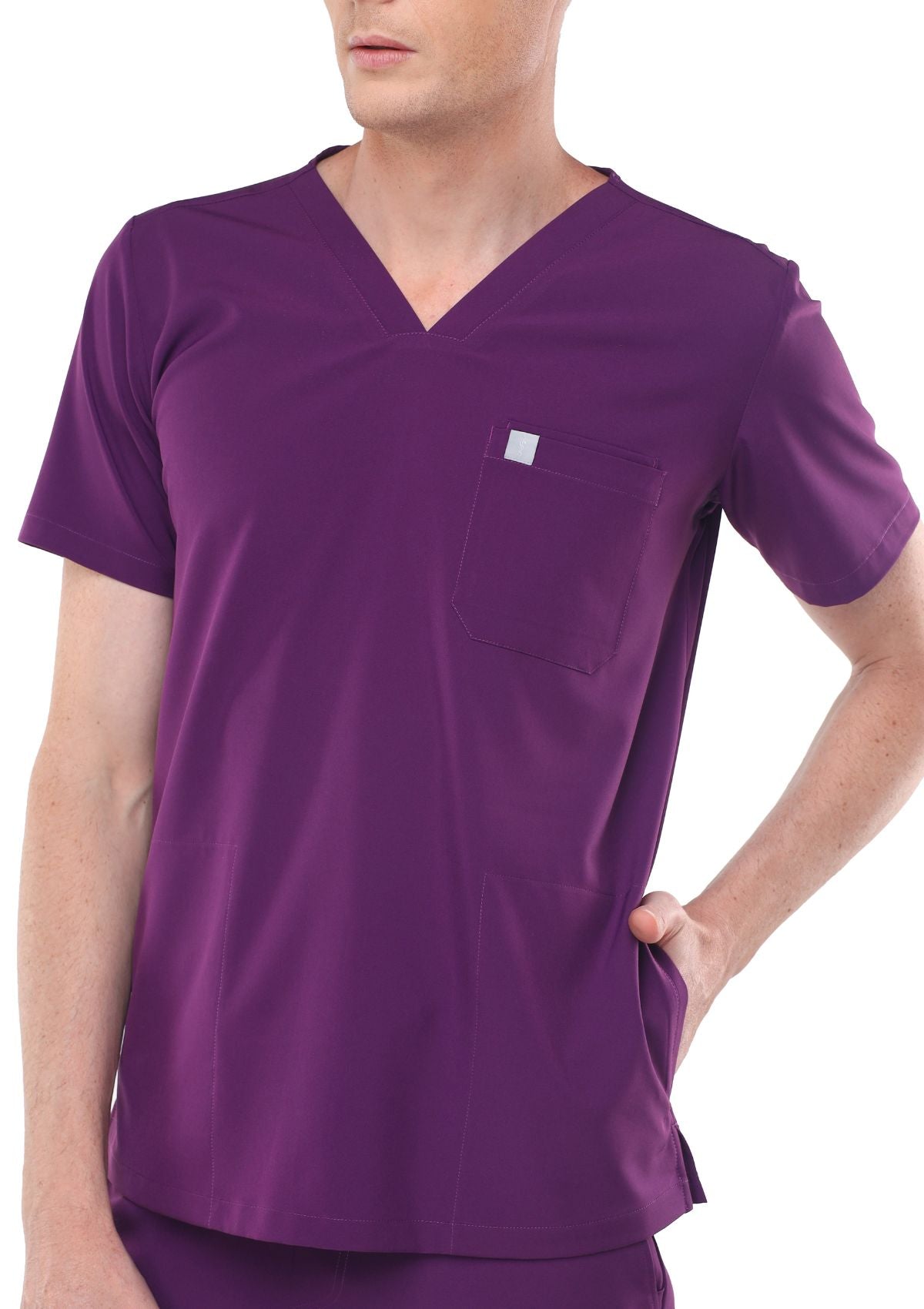 MoveTech® SCRUB SET SALE: 4-Pocket Top + Jogger Pants 2.0 - Men / Plum