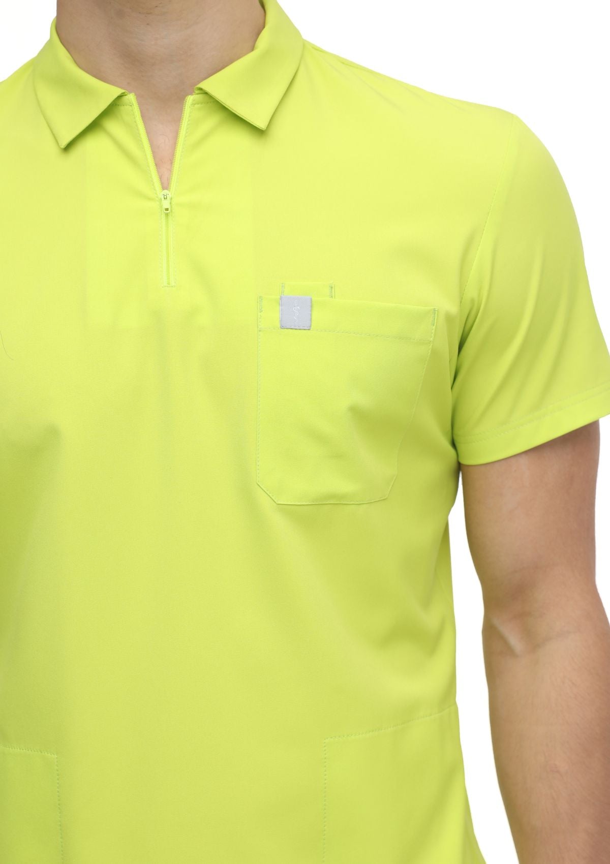 Zip-Up Polo MoveTech® Scrub Top 2.0 - Men / Atomic Yellow